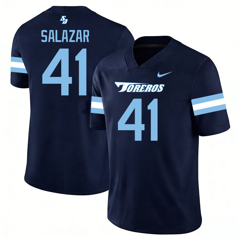 San Diego Toreros #41 Emiliano Salazar College Football Jerseys,Uniforms-Navy